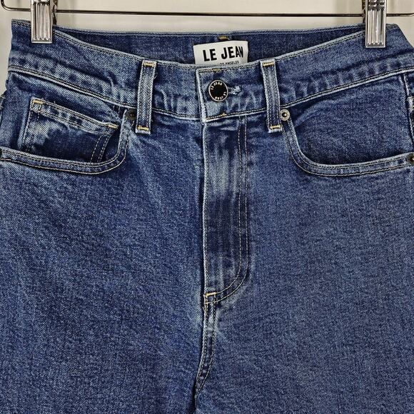 LE JEAN BY CHARLIE GAY WOMEN'S STELLA FLARE HI-RISE BLUE WASH JEAN PANT SIZE 26 - Picture 3 of 13